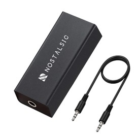 NOSTALSIC Noise Filter (Ground Loop Isolator), 0.14 inch (3.5 mm), AUX Compatible, Noise Cancellation, Bi-Directional Compatible, No Power Supply, Lightweight, Compact, Car Audio, PC, Smartphone