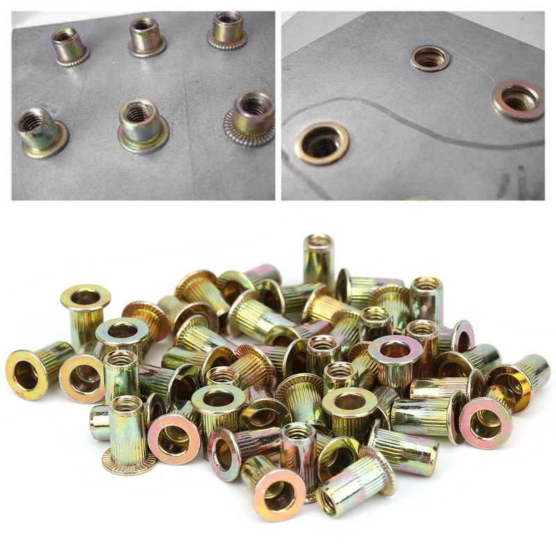 150pcs M4 Color Zinc Plating Rivet Nuts Quick Riveting Automobiles