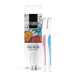 FURR by Pee Safe Face Razor for Women, 2N, Effortless Hair Removal Experience with Japanese Blade, Eyebrows, Upper Lip, Forehead, Chin, Can Be Used Up to 5 Times, White, Pack Of 2