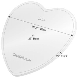 CAKESAFE – 2-10.25” Heart Shaped Clear ¼” Acrylic Disks – Perfect Icing Tool to Smooth the Buttercream on Your Cakes
