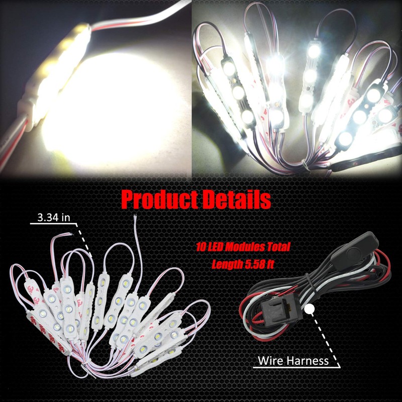 Ampper 12V 60 LEDs Interior Van Light Kits, LED Ceiling