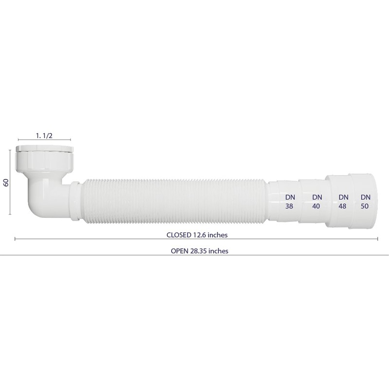 EasyDrain P-trap with a 90 Degrees Terminal - Expandable &
