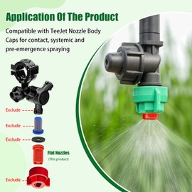 AIXR11004-VP Air Induction XR Flat Spray Tips 110°, 0.4 GPM and 40 PSI for TeeJet Nozzle Body Cap - 5 PCS (Red)