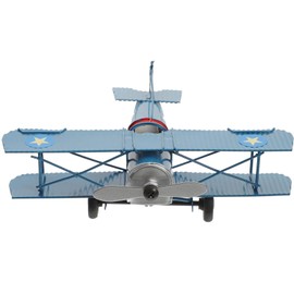 Large Retro Airplane Ornament Iron Aircraft Vintage Model Metal Airplane for Home Decor, Kids Room, Office, Coffee Shop, Bar, Ideal Present for Enthusiasts, Blue, 6.29 * 5.11 * 2.16inch