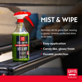 Griot's Garage Mist and Wipe, SiO2 Ceramic Detailer for RVs, Campers, Trailers, Boats, ATVs, UTVs, Motorcycles, Works on Paint, Glass, Vinyl, Plastic, and More, 10814, 25oz