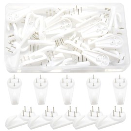 Yosawo 30 Pieces Picture Hooks Non-Trace Hook Plastic Hardwall Hanger Hooks for Hanging Pictures, Clocks, Photo Frames, Mirrors（39MM/SL