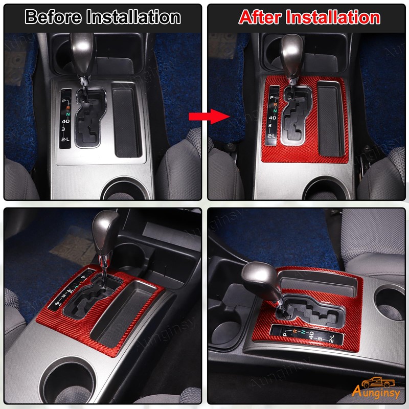 Aunginsy Center Console Gear Shift Panel Cover Cup Holder Trim