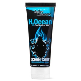 H2Ocean Ocean Care Tattoo Aftercare Lotion – Fragrance & Dye Free Tattoo Moisturizing Cream – Water-Based Vegan Skin Care for New & Old Tattoos – Heals, Revitalizes & Hydrates Tattooed Skin, 2.5oz