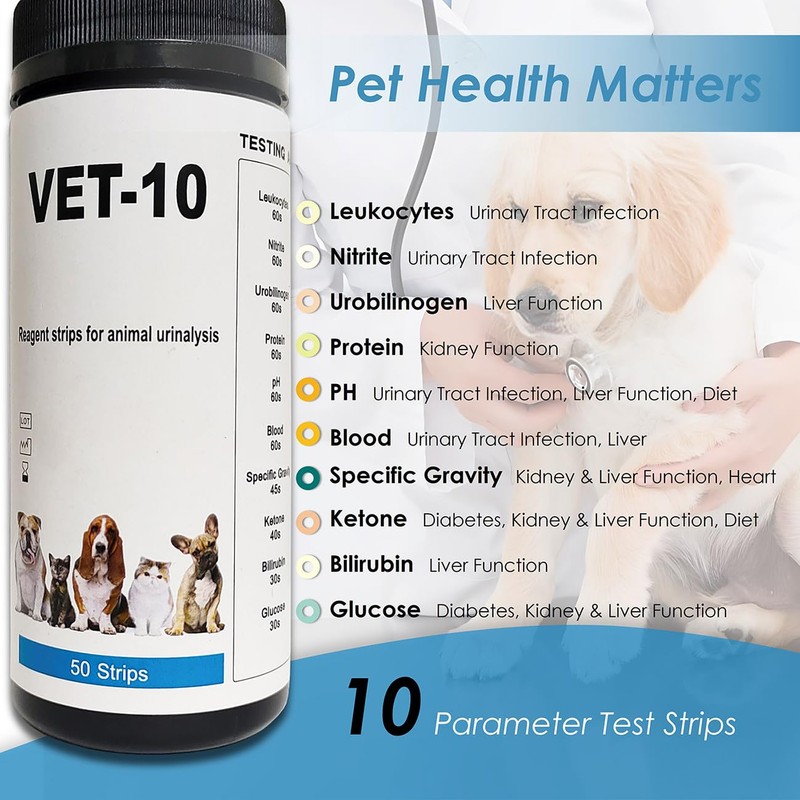 QMARK Urine Test Strips for Cats & Dogs, 50 Count,