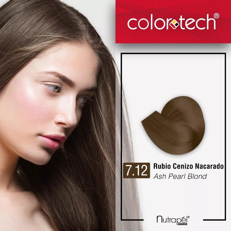 Color Tech Tinte 7.12 Rubio Cenizo Nacarado Tubo 90g