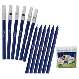 DIGNO SketchStic Felt Tip Pens, BLUE, Pack of 12, Fibre Felt Tip Colour Pens, Write Draw Sketch Mark, Perfect for School Office Home Everyday Use
