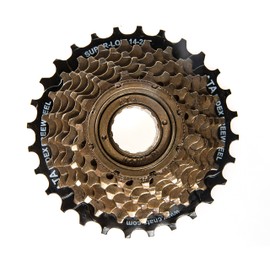 BALINGE ATA 6 Speed Freewheel, 14-28T Screw On Multiple Freewheel Threaded Type Freehub Cycling Replacement Part，Black&Brown