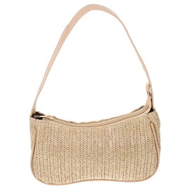 OATIPHO Fashionable Solid Straw Woven Bag Women's Shoulder Handbag Woven Shoulder Bag Large Capacity Suitable for Occasions 1 Pc