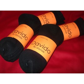 Davido women socks crew made in italy 100% cotton size 6-8 color black 8 pairs