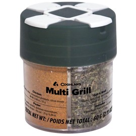 Coghlan's Multi-Grill Shaker – 4-in-1 Outdoor Spice Shaker with Flip-Top Lids for Chicken, Seafood, Steak, and Grilling Blends – Durable, Compact, and Travel-Ready for Camping, RV or BBQs