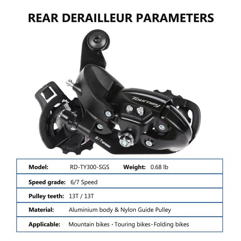Tourney RD-TY300 Rear Derailleur, 6/7 Speed Direct Mount, Video Guides