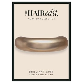 The Hair Edit Brilliant Cuff Arched Metal Hair Tie, Gold Ponytail Cuff for All Hair Types, Hair Accessories for Women and Girls