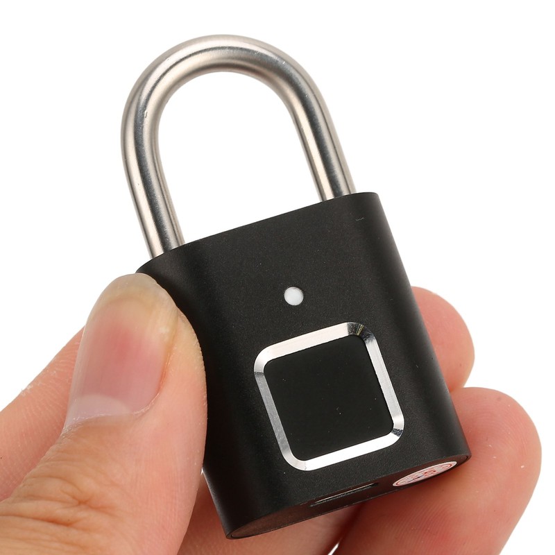 Smart Keyless Fingerprint Padlock Waterproof Biometric Prevent Theft Rechargeable USB