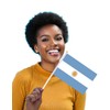 25 Packs Small Argentina Flags on Handheld Stick，Miniature Argentine Flag