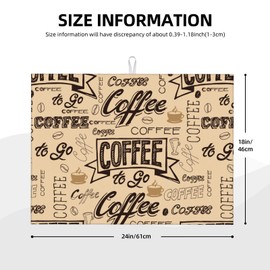 Coffee Dish Drying Mat for Kitchen, 18 x 24 Inch with Super Absorbent Reversible Microfiber Dish Drying Pad Dish Rack Pad Drainer Mat for Coffee Bar