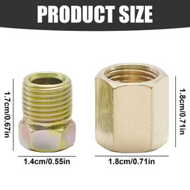 MospdyGear Universal Brass Brake Pipe Fitting Kit, 12 Pcs Brake Line Connector 7/16 in-24 Thread for 1/4 inch Brake Pipe