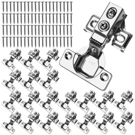 SPEEDWOX 20PCS Short Arm Kitchen Cabinet Hinges for 1/2" Overlay Cabinet Soft Closing Cabinet Hinges with Mounting Screws Full Overlay Cabinet Door Hinges 105° Face Frame Concealed Cabinet Door Hinge