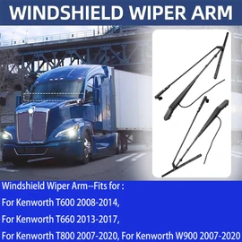 2-Pcs Front Windshield Wiper Arm Pair Kit with Spray Nozzle and Blade Fit for Kenworth 2008-2014 T600,2013-2017 T660,2007-2020 T800/W900,Replace#602-5405,R23102922, R23102923, R23-1035-22, R23-1035-23