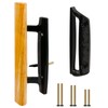 TPard Sliding Glass Patio Door Handle Replacement Set with Oak