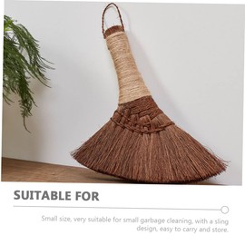 Anneome Small Broom Small Cleaning Broom Household Duster Mini Witch Broom Cinnamon Broom Whisk Broom Thai Household Broom Cleaning Brooms Short Handle Brown Silk Office Accessories