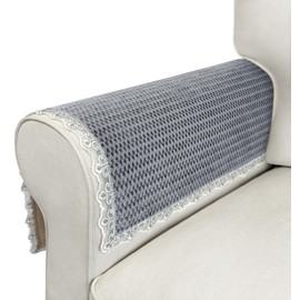 Couch Arm Covers, 2pcs Velvet Sofa Arm Covers, Couch Covers, Non-Slip Lace Armrest Covers, Headrest/Backrest Cover, Seat Covers, Slipcover for Pet Armchair Loveseat Recliner Furniture(24"×20", Grey)