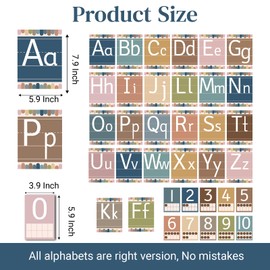 37 Pcs Boho Bulletin Board Letters ABC Alphabet 0-10 Number Cards Eucalyptus Greenery Boho Classroom Decorations Wall for Pre-School Kindergarten Nursery Elementary Educational Material (Boho)