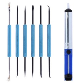 7 Piece Solder Assist Tool Tin Lead Electronic Circuit Board Auxiliary Welding Solder Sucker Suction Tin Pen PCB Desoldering Cleaning Kit