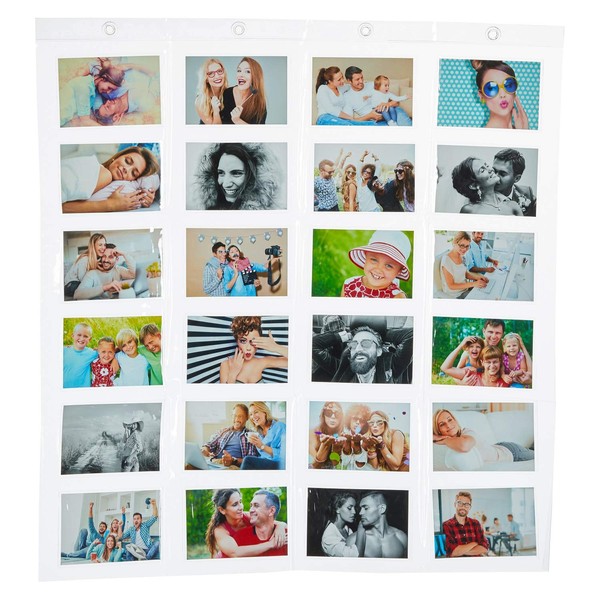 Photo Holder Photo Wall Plastic Photo Pockets (24 Photos Landscape Format 10 x 15 cm)
