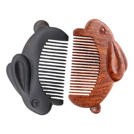 OATIPHO Small Bunny Comb Set 2pcs Portable Wooden Hair Combs for Women for Pocket Use for Styling and Grooming