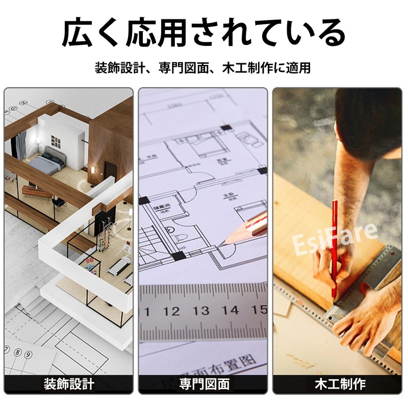 EsiFare Right Angle Ruler, Woodworking Ruler, Building Setting Rule, L-Shaped