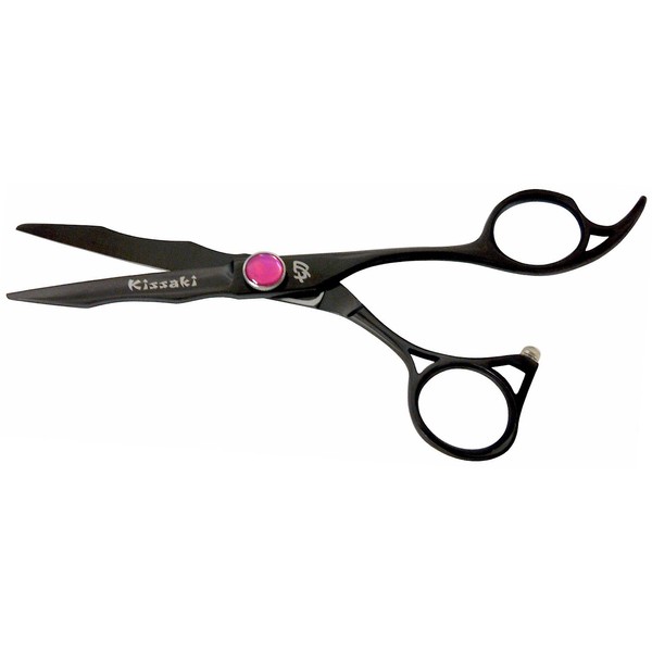 Kissaki Hair Scissors Haniku 5.5 inches Black Titanium Hair Cutting Shears Barber Scissors
