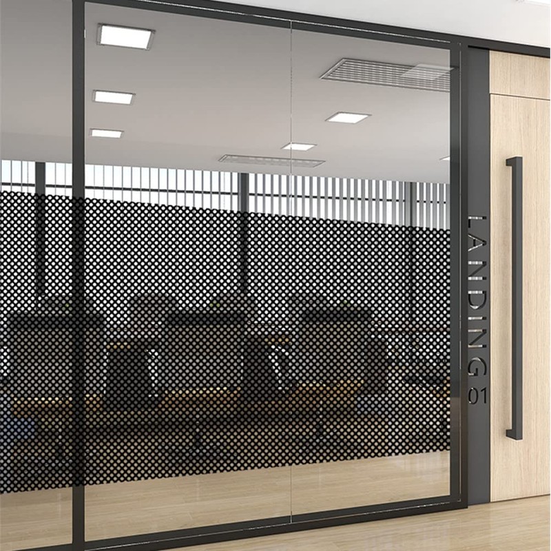 Moyishi One-Way Perforated Black Vinyl Privacy Window Film Electrostatic Adhesive