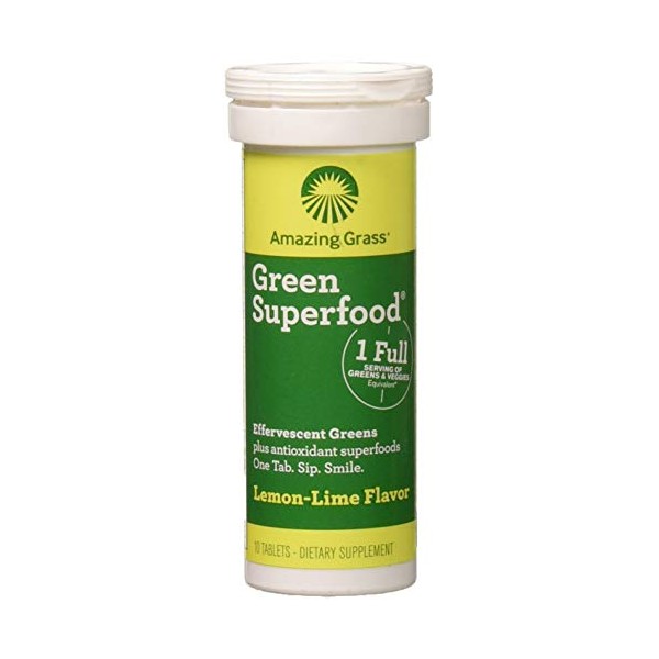 Amazing Grass Lemon Lime Green Superfood Drink Tabs, 10 CT