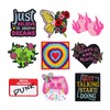 9pcs Iron on Patches for Girls Women Pink Preppy Punk