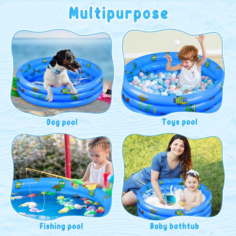 Paddling Pool Diameter 100 cm, Paddling Pool, Inflatable Pool Children,