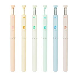 HeTaoCat 6Pcs Innovative Retractable Gel Pens with 6 Morandi color, 0.5MM Quick-drying Black Ink Pens Fine Point