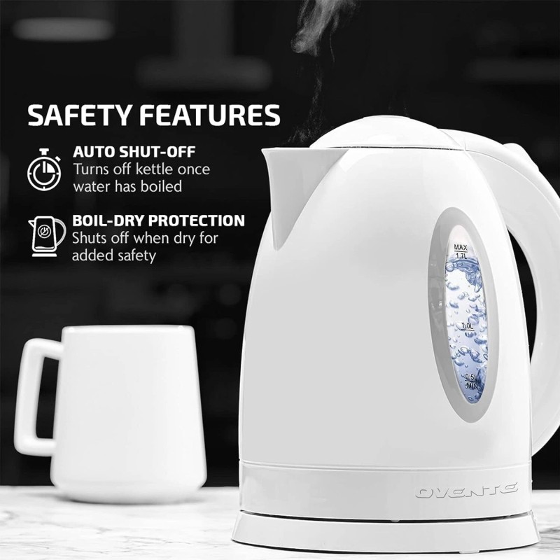 OVENTE Electric Kettle Hot Water Heater 1.7 Liter - BPA