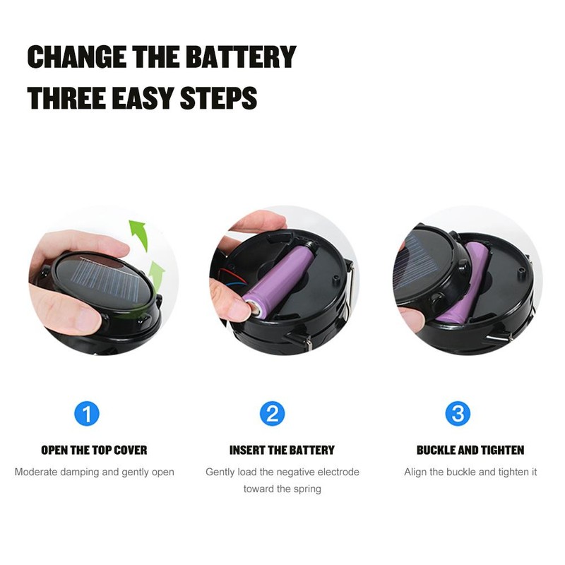 LED Camping Lantern USB or Solar Powered Rechargeable Emergency Lights