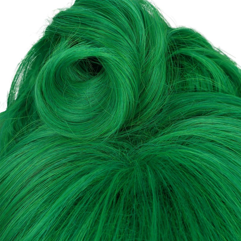 VGbeaty Men Short Wavy Green Wig With White Eyebow