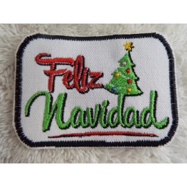 Unbranded Feliz Navidad (Merry Christmas) 3-5/8" Embroidery Iron-on Patch (E13)