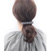 VINGTAINE H-999-GY Simple Grosgrain Ribbon Barrette, Elegant Office, Daily Hair