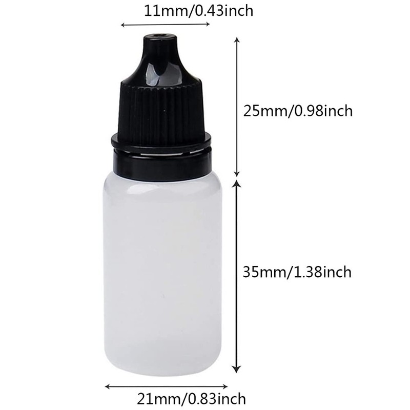 kuou 100 Pcs Squeezable Dropper Bottles, Translucent Plastic Eye Liquid