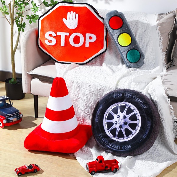Sintuff 4 Pcs Racing Room Pillow Decorations Set 3D Simulation