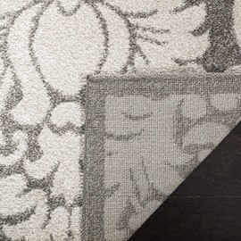 SAFAVIEH Area Rug 8x10 - Amherst Collection - Large - Dark Grey & Beige, Floral Pattern, Non-Shedding & Easy Cleaning, Ideal for Living Room, Bedroom, Office, Dining Space (AMT427R)