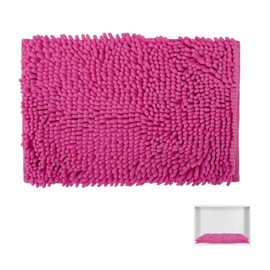 Locker Rug school girl rugs Carpet Chenille 100% Microfiber Locker Carpet with Non Skid Backing Locker Decorations (Rose Red, 11.5X17.5)